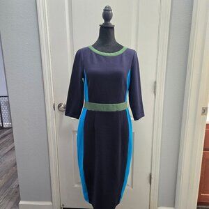 Colorblock Midi Dress - Womens Sz US 8/UK 12